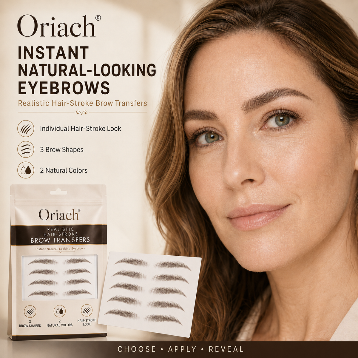 Oriach Realistic Hair-Stroke Brow Transfers — instant natural-looking eyebrows