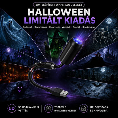 ハロウィン限定版 5Dホログラフィックプロジェクター – 30種類以上のダイナミックシーン内蔵